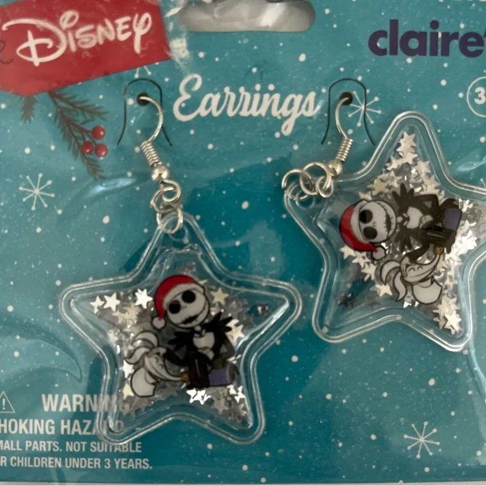 NWT Disney the nightmare before Christmas light up necklace earrings set